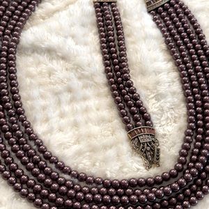 HEIDI DAUS LAVENDER FAUX PEARL NECKLACE AND BRACELET, 20” long add bracelet 8”